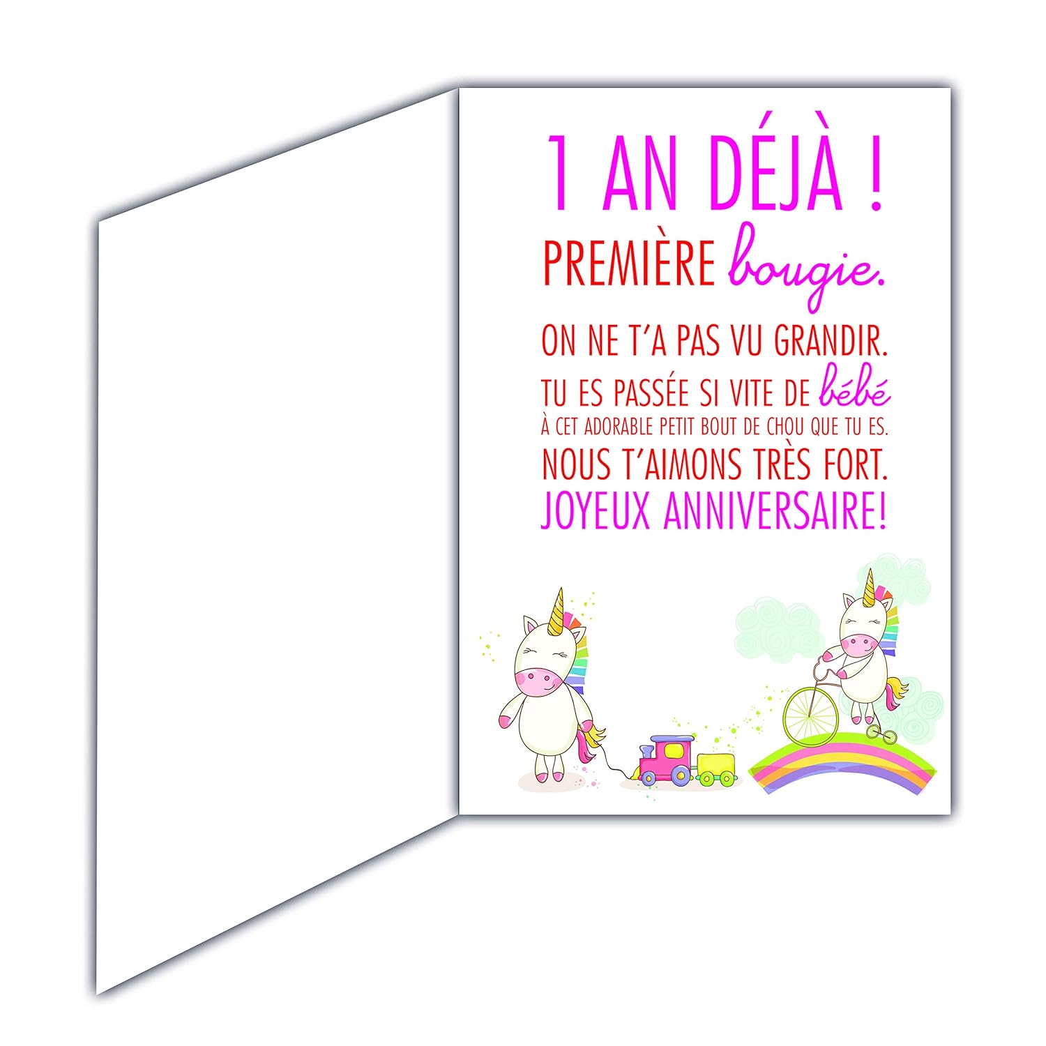 69 2101 Carte Joyeux Anniversaire 1 An Bebe Fille Tortue Gateaux Cupcakes Fleurs Fournitures De Bureau Papeterie