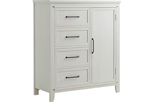 Soho Baby Ellison Premium 4-Drawer Chifferobe with Adjustable Shelves, Rustic White