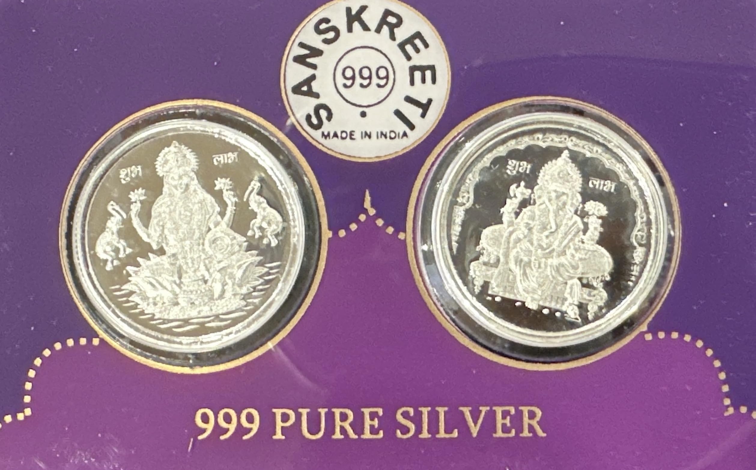 2021 No Mint Mark 999 Pure Silver Ganesha Lakshmi 10 Gram Set Silver Seller Perfect Uncirculated
