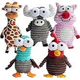Nocciola 5 pcs Dog Squeaky Toys, 5 Funny Strange Squeak Sounds for 5 Different Animals, Durable Stimulate Toy for Small to La