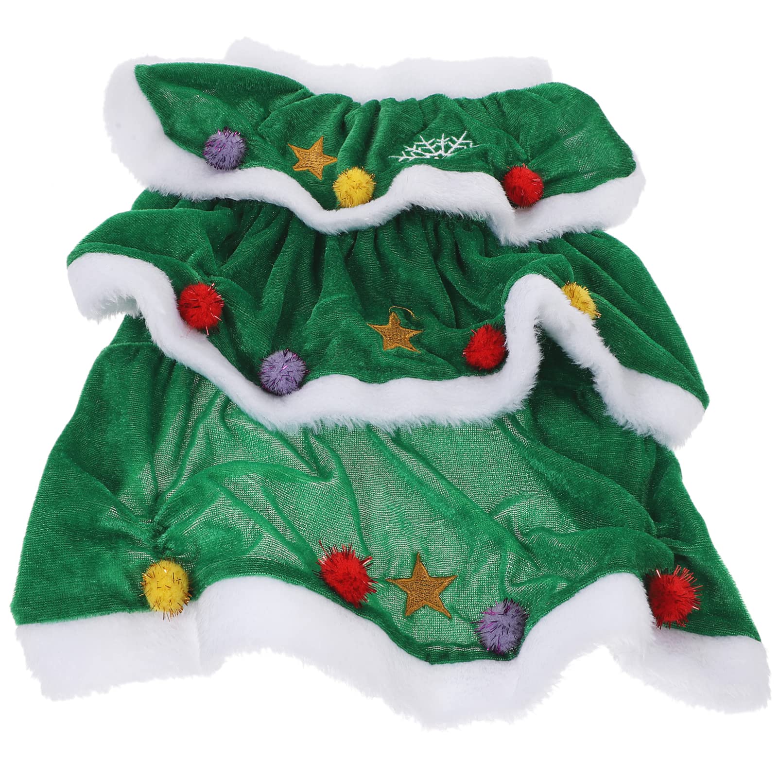 iplusmile Christmas Dog Cat Clothes - Pet Outfits - Christmas Tree Shaped Dog Costume Pet Winter Clothes Comfortable Warm Hoodie Dress for Party(Green)