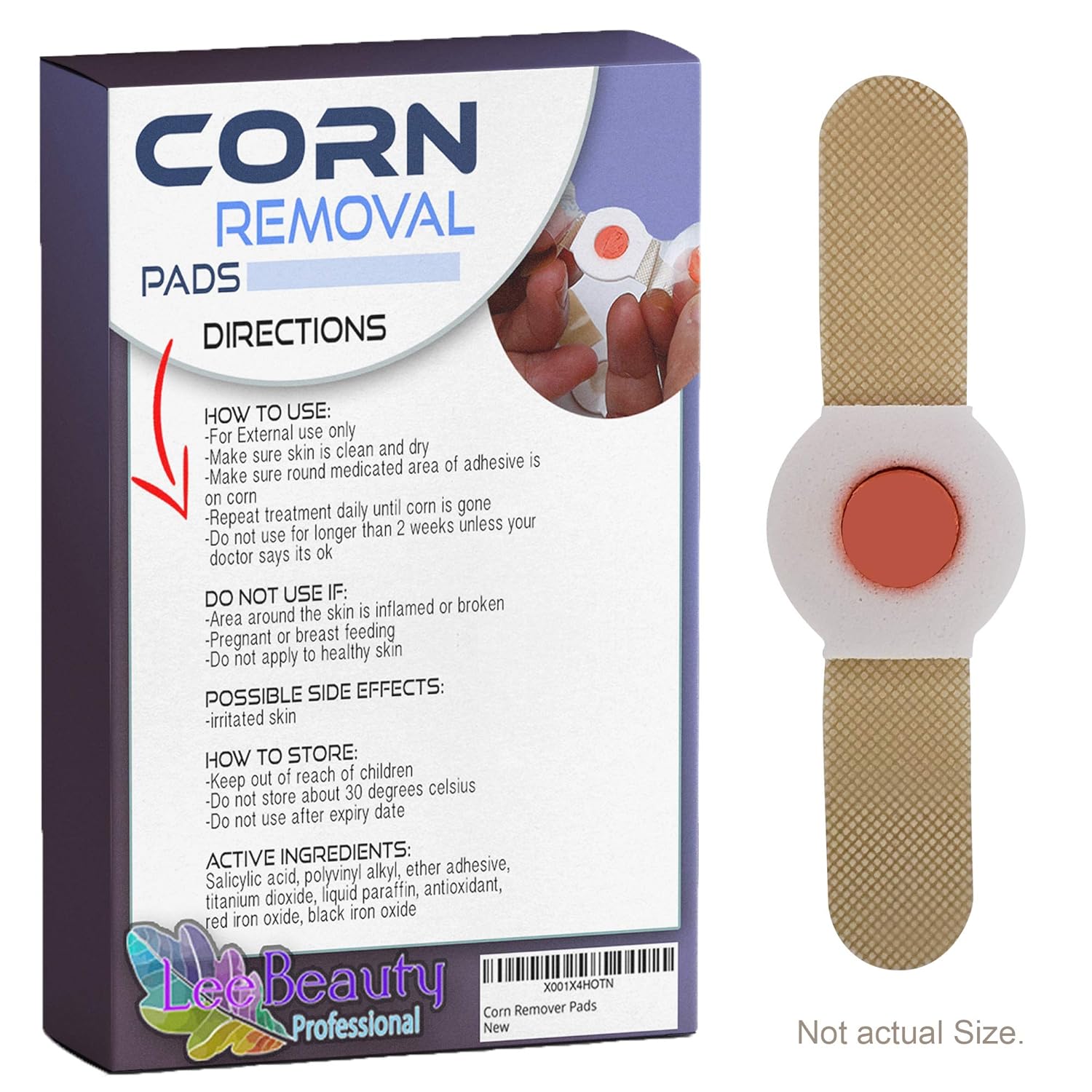 Corn remover for feet-salicylic acid pads to cushion your foot with powerful medicine for the professional treatment of tough to remove corns, warts and calluses on toes and feet. : Beauty
