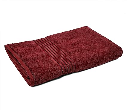 DIVINE CASA Single Cotton Bath Towel Maroon(Ladies)