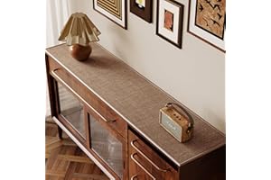 SMILEGIF Sideboard Buffet Cabinet Cover, Super Absorbent Mat for Wood Buffet Table, Anti-slip Top Protector for Coffee Bar Cabinet, Table Pad for Kitchen,Dining Room (Taupe, 15.7''X58'')
