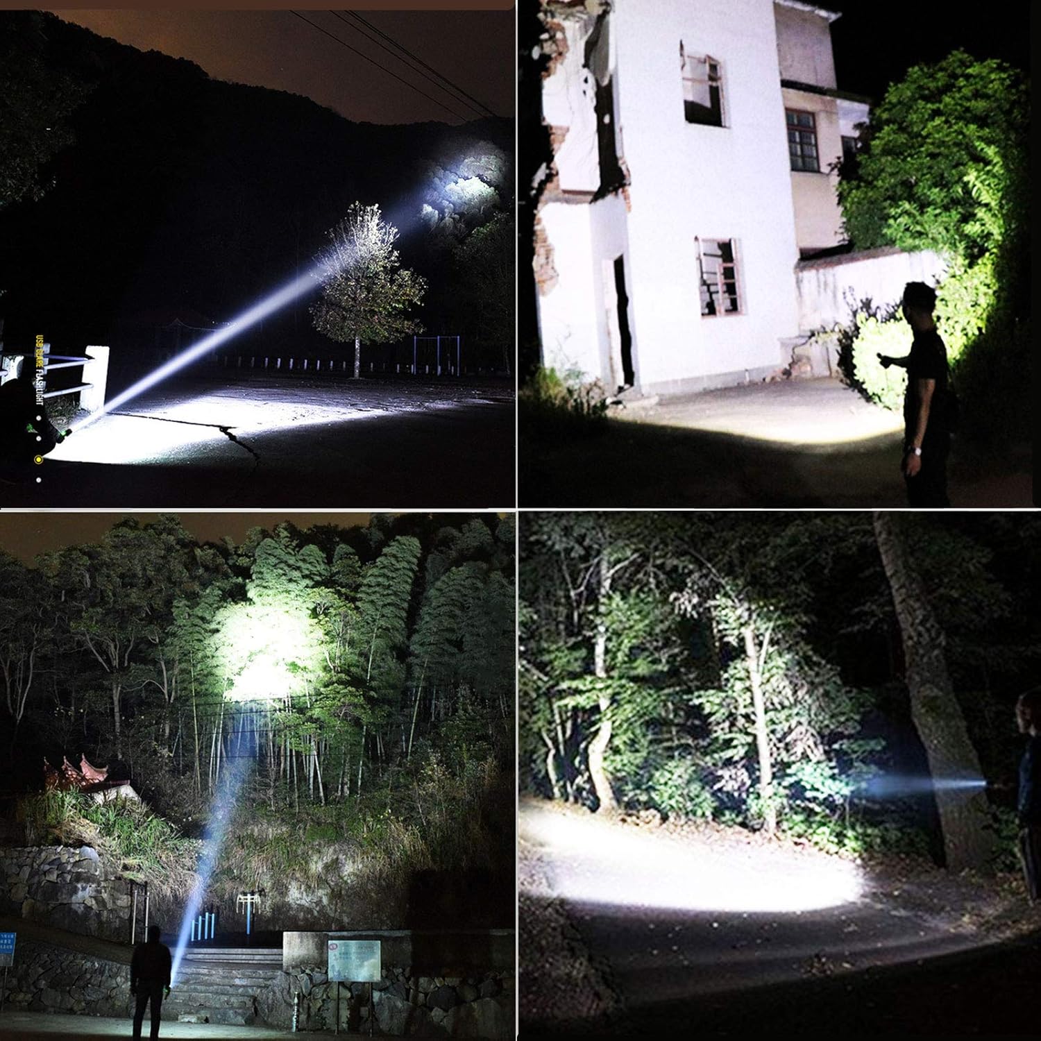 Rechargeable Tactical Flashlights 90000 High Lumens, Brightest Powerful LED Flashlight with Battery Included, High Lumens, Zoomable, 3 Light Modes, Handheld Flashlight for Outdoor Indoor - - 