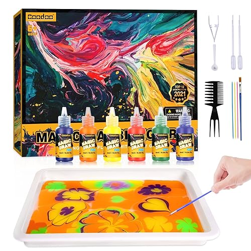Water Marbling Paint for Kids - Arts and Crafts for Girls & Boys Crafts Kits Ideal Gifts for Kids Age 6+ 8-12