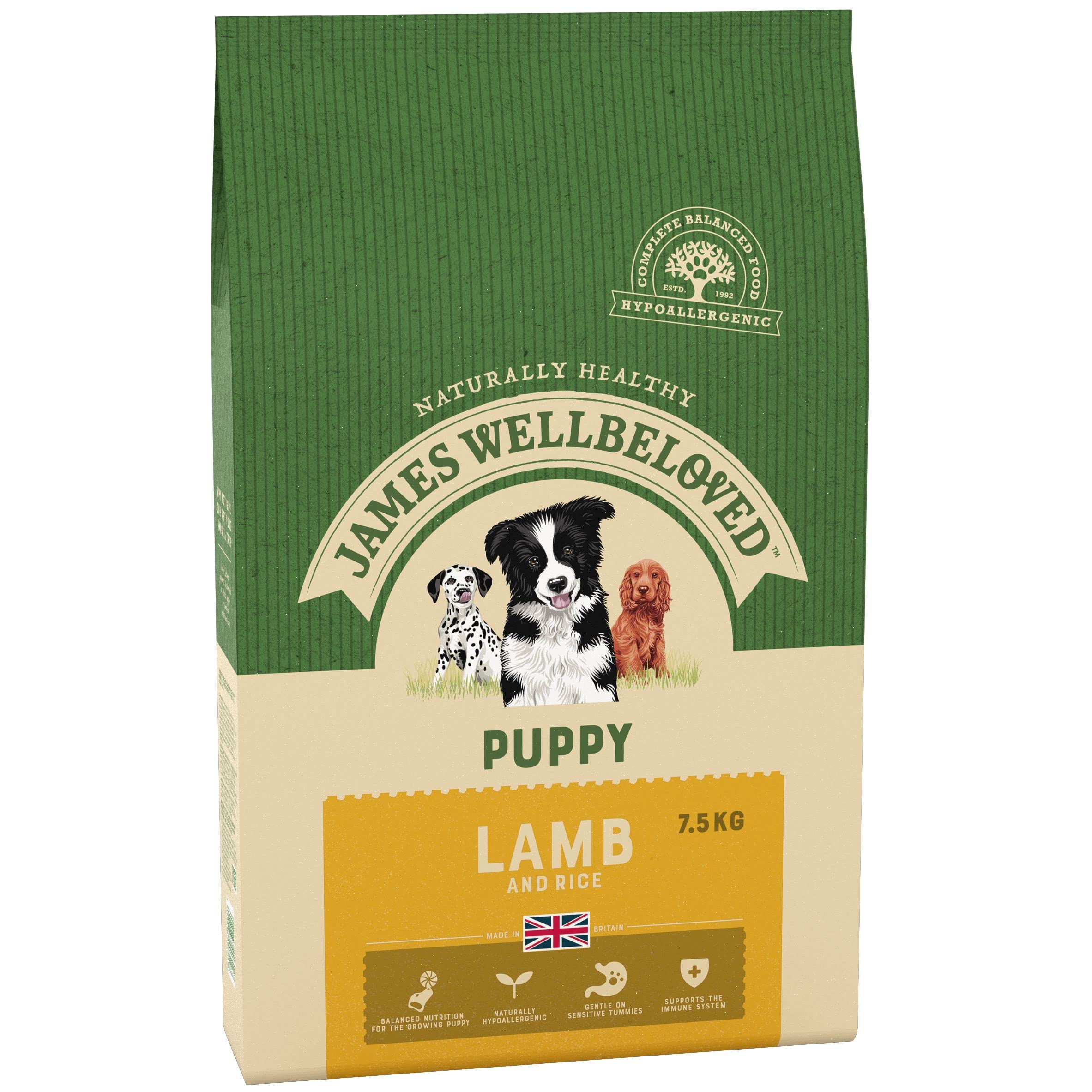 James Wellbeloved Complete Dry Puppy Food Lamb and Rice, 7.5 kg