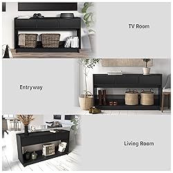 Prepac Black Simply Modern Entryway Table, Narrow