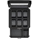 ROTHWELL 6 Slot Leather Watch Box with Valet Drawer