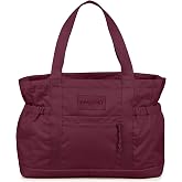 JanSport Large Daily Tote Spacious Main Compartment, Dual Shoulder Handles, Front Drop Pocket, Zippered Closure, Cherry Lacquer