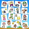 Mario Birthday Party Supplies, 34Pcs Temporary Tattoos Party Favors, Glow In The Dark Removable Skin Safe, Fake Tattoo Stickers for Goody Bag Treat Bag Stuff for Mario Birthday Party Gifts