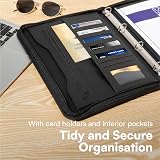 H&S Conference Folder A4 Zipped Leatherette Padfolio with Ring Binder view 3