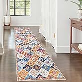 KILOCOCO 2x8 Runner Rug, Moroccan Super Soft Washable Hallway Entryway Runner Rug, Accent Print Faux Wool Kitchen Runner Rug 