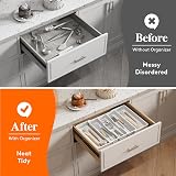 Lifewit Utensil Drawer Organizer Extendable Cutlery Tray White view 7