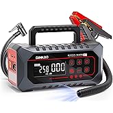 GOOLOO A7 Jump Starter with Air Compressor, 6000A &160PSI 12V Car Battery Jumper Starter Portable Booster Pack, 12-in-1 Jump Box (All Gas & 10L Disel) with Tire Inflator & Air Pump(Inflate& Deflate)