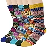 Mens Wool Socks for Winter Thick Warm Hiking Sock Soft Casual Nordic Boot Socks