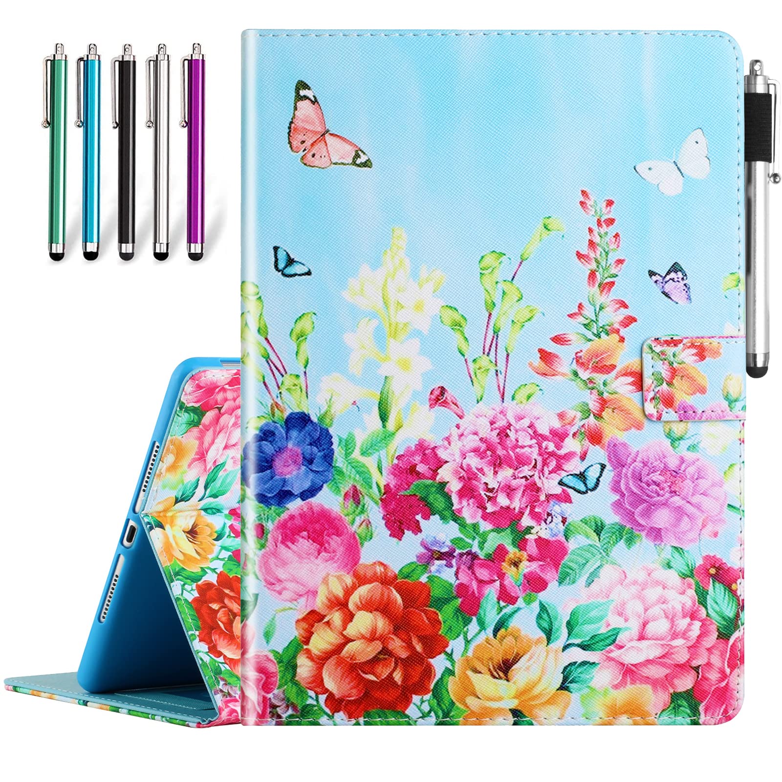 CIAOYE for iPad 10.2 inch Case 9th 8th 7th Generation (2021/2020/2019 Release), PU Leather Smart Wake/Sleep Cover Folio Standing Protective Case for New iPad 10.2 inch/Air 3 10.5 inch, Garden