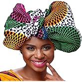 SHENBOLEN African Traditional Wax Print Head wrap Headwrap Scarf Tie,One Size (71in21in,3)