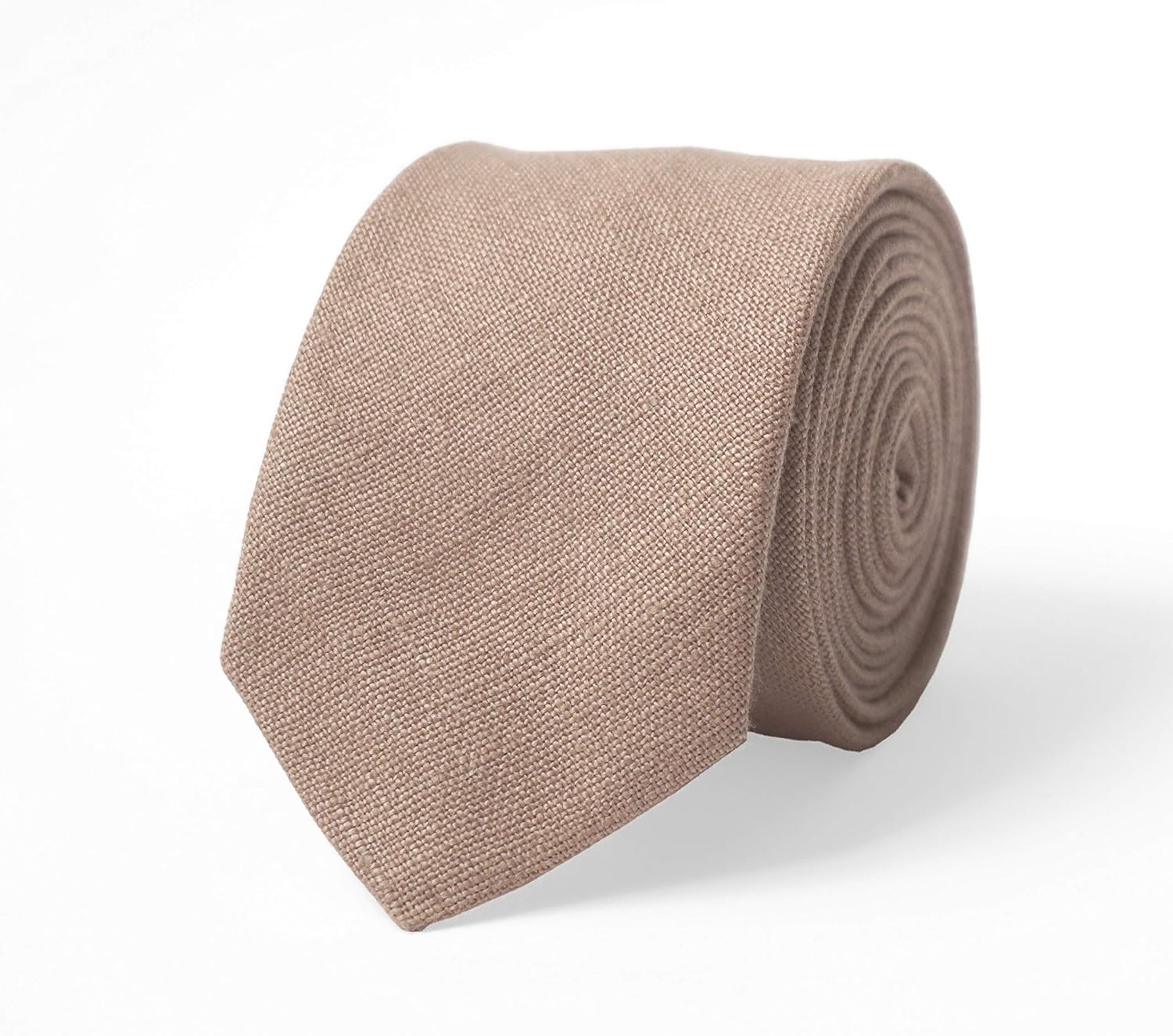 Mocha taupe color mens wedding necktie for groomsmen made