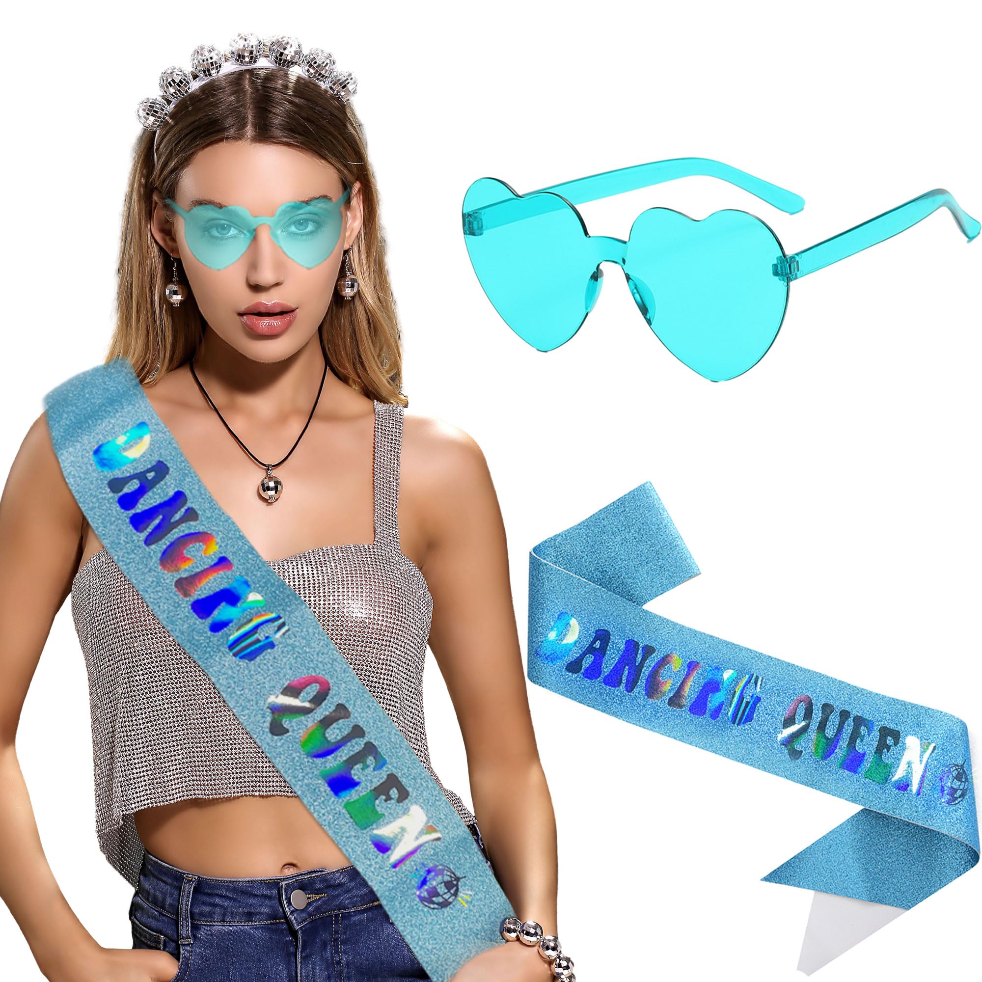 JeVenis Dancing Queen Sash Mamma Mia Party Decorations Disco Bachelorette Party Decorations Mamma Mia Bachelorette Party Decorations