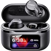 TOZO NC9 Pro Active Noise Cancelling Wireless Earbuds, LDAC Hi-Res Audio | Smart Touch Screen,Stereo Bass, 6 Mics ENC Clear Call Ear Buds,Dual Device Connection,60H, Bluetooth 6.0, Fast Charging,Black