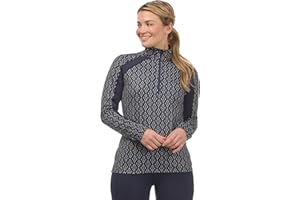 Kerrits Women's First Level Quarter Zip Fleece Horse Riding Tech Top – Long Sleeve, Light Stretch Winter Equestrian Shirt