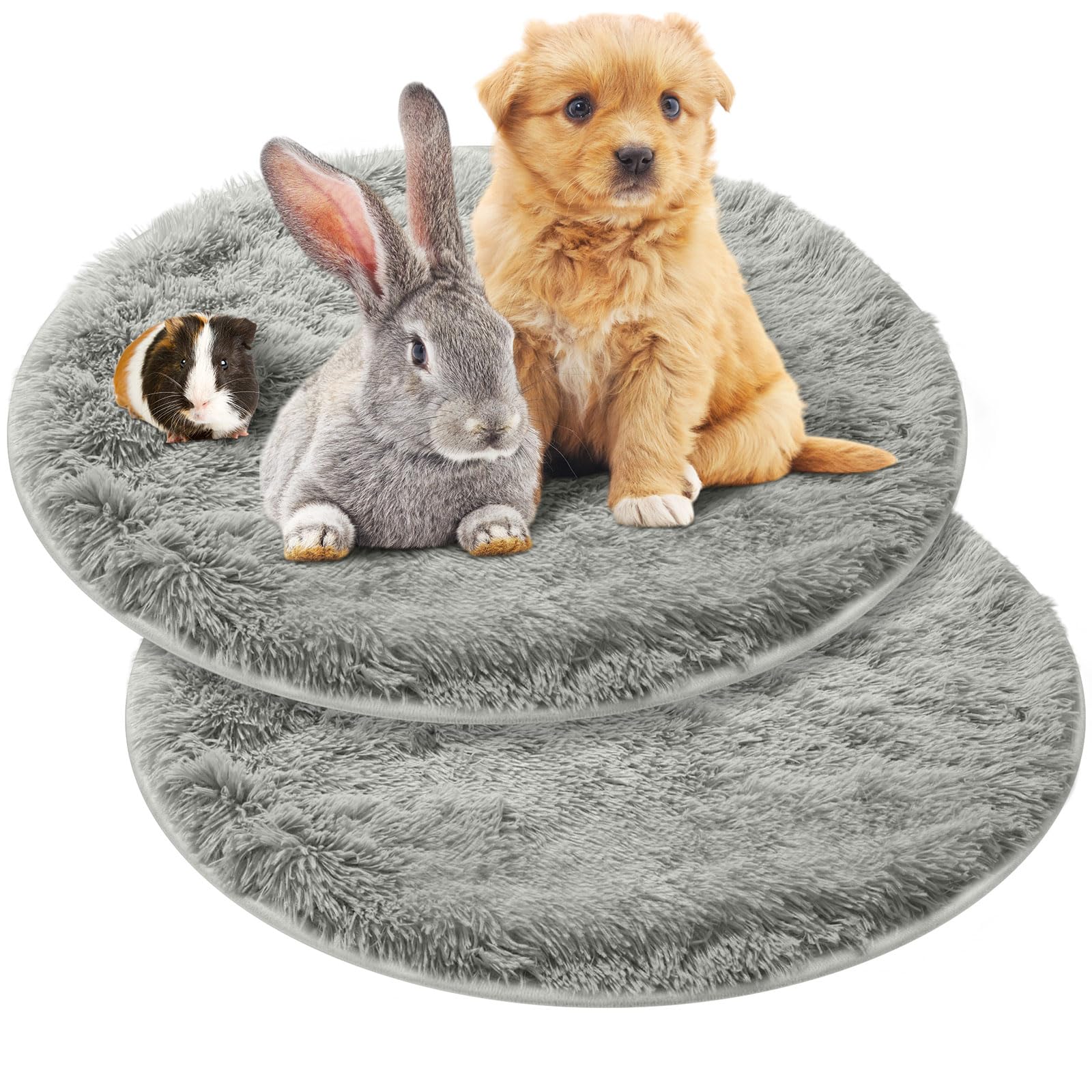 Photo 1 of 2 Pcs Guinea Pig Bed Mat Warm Small Pet Christmas Blankets Dog Bedding Guinea Pig Fleece Cage Liners Washable Waterproof Mats Sleep Pad Cover Hamster Cat Dog Cage Liners Accessories(Round,36")