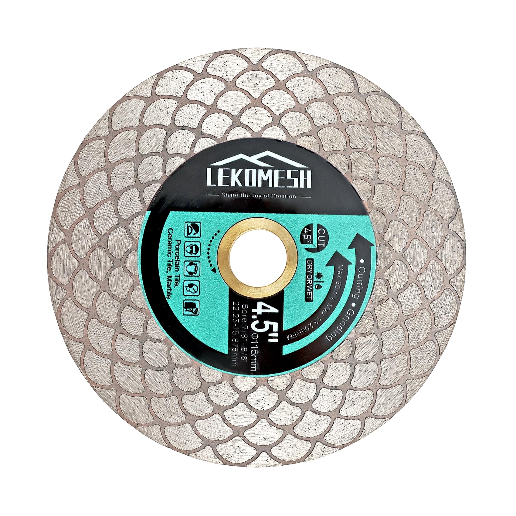 LEKOMESH Diamond Tile Discs - 4.5"/115mm Double-sided Diamond Discs for Cutting Grinding Porcelain Ceramic Tile Marble Granite Artificial Stone