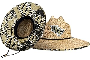 FOCO Men's NCAA College Team Logo Floral Lifeguard Beach Straw Sun Hat
