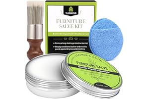 YIJINKING Furniture Salve for Leather & Wood - Polish, Restore & Protect, Vinyl & Wood Surfaces | Leather Conditioner & Repair Salve with Applicator Brush | All-in-One Furniture Polish & Moisturizer 4oz