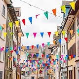 Pubiao 40M Bunting Banner 80 Flags Multicolor Nylon Triangle Flag Pennants view 6