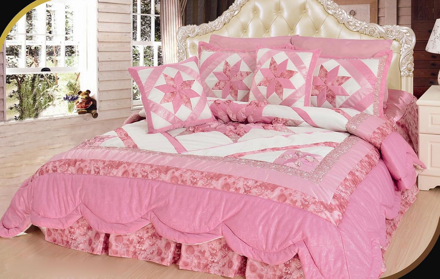 DaDa Bedding BM928L1 5Piece Patchwork New Girly Girl Comforter Set
