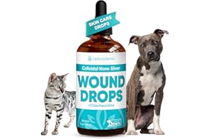 LeAcademic Cat Wound Care in Drops | Silver + Chlorhexidine Dog Wound Care | May Help with Dryness, Itching, Rashes, Irritation, Scratches | Better Use with a Dog Cone | 1.9 Oz Bottle