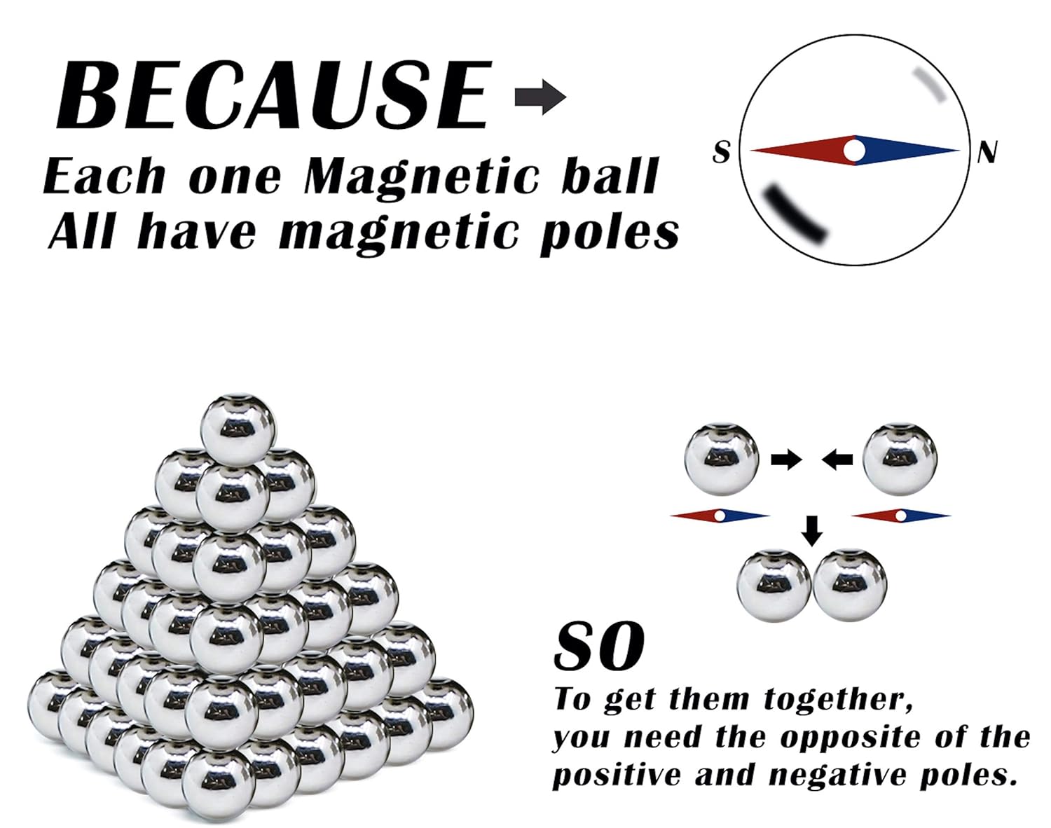 sunsoy 252 Pieces Balls Fidget Toys for Adults Rare Earth Executive Desk Toys