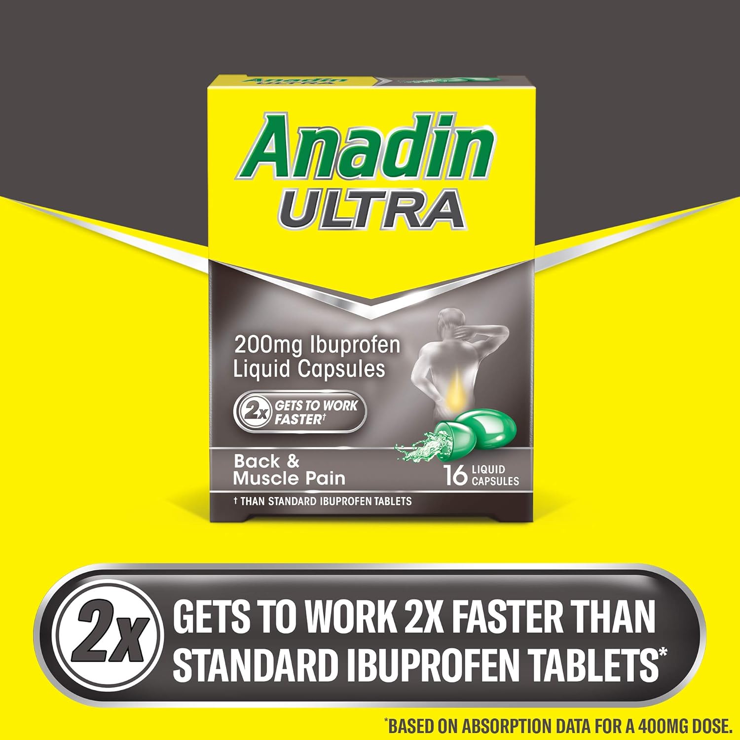 Anadin Ultra Ibuprofen Pain Relief Liquid Capsules Pack of 16 BigaMart