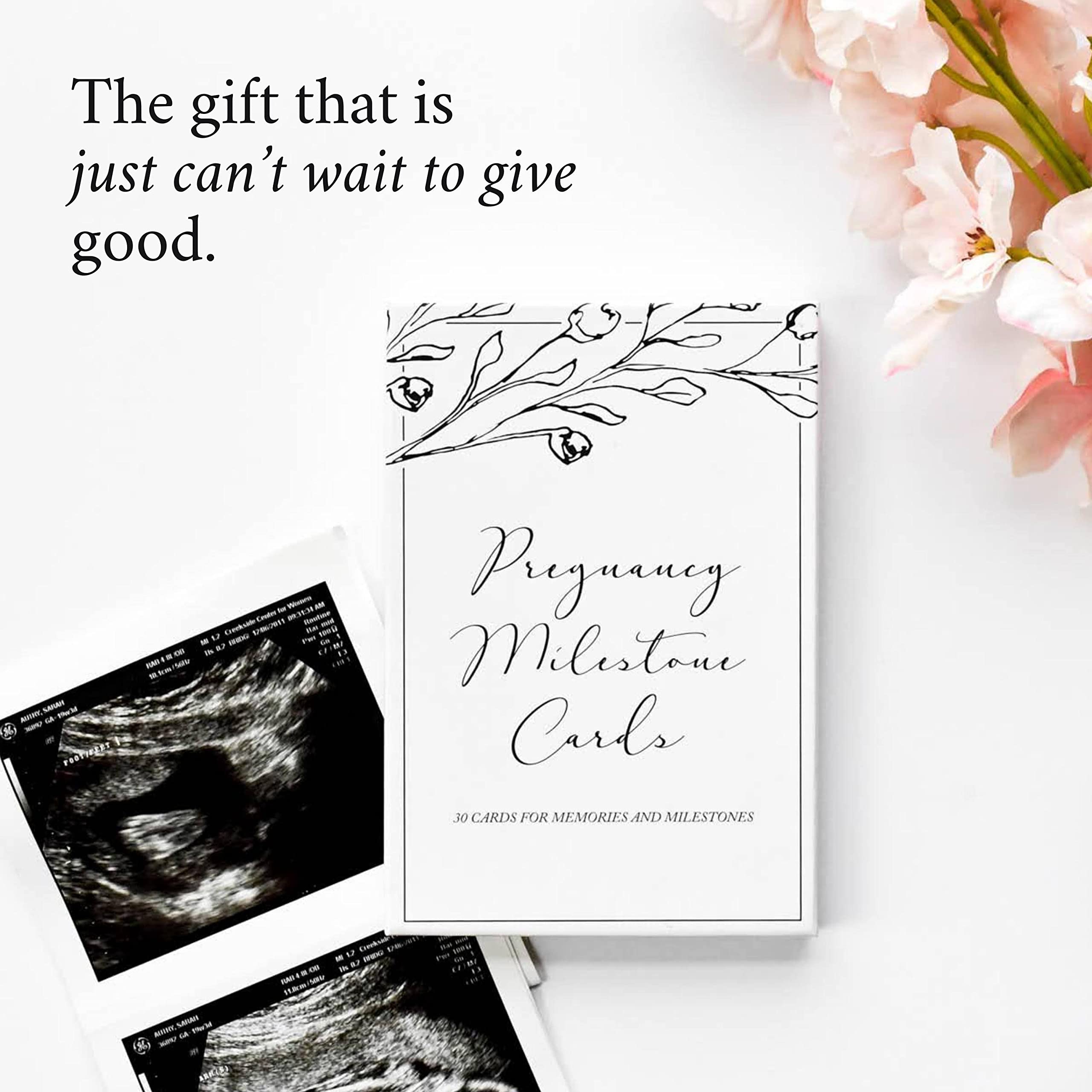 Baby Milestone Cards (19+11) - Weekly Baby Milestone Signs w/Hello World Newborn Sign, Announcement Sign - Birth Announcement Cards for New Moms