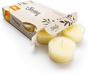 Pumpkin Walnut Cheesecake Tealight Candles - Highly Scented with Natural Oils - 6 Beige Hand Poured Tea Lights - Clear Container for Beautiful Candlelight - Bakery & Food Collection