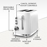 Breville Bold 2 Slice Toaster White Silver Chrome VTR037 High Lift Wide Slots view 5