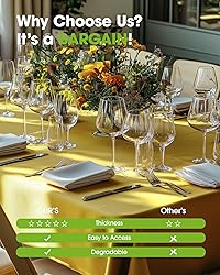 Pureegg Plastic Table Cloth Disposable 10 Pack, 54