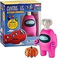 P.M.I. Among Us Action Figure | One of Four 4.5-Inch-Tall Collectibles | Among Us Toys and Playable Mini Toys | Pink Crewmate in The White My Name Chef with Hidden Hat and Hands