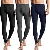 August Alley 3 Pack Men's Waffle Thermal Bottom Long Underwear Johns Soft Base Layer