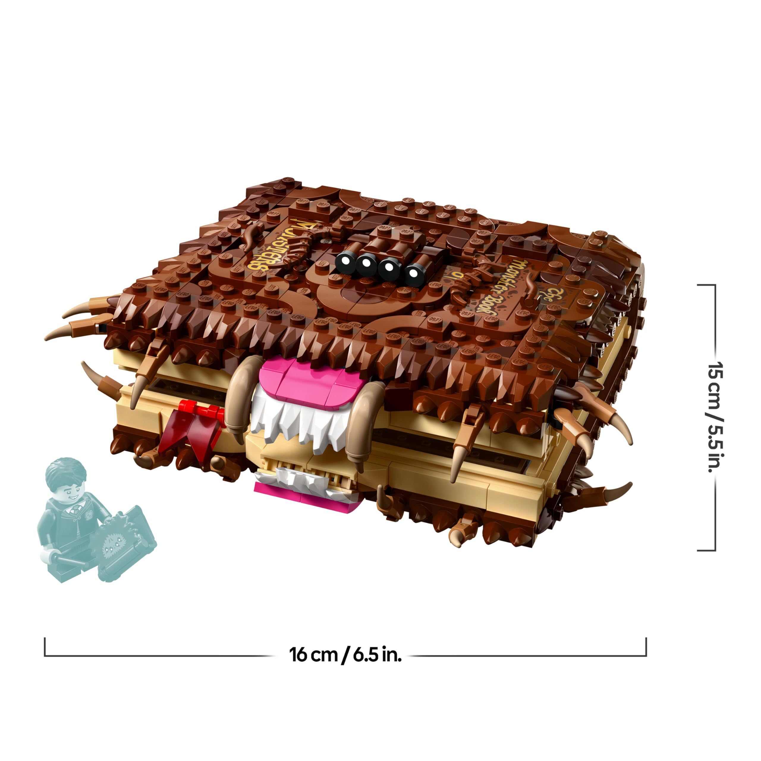 LEGO Harry Potter Beißendes Monsterbuch der Monster – Interaktives Spielzeug mit Rückziehmotor und beißendem Mund – mit Neville Longbottom Mini-Figur – Geschenk für Kinder, Harry Potter Fans – 76449 8