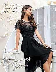 Wedtrend Black Homecoming Dresses with Sleeves Midi