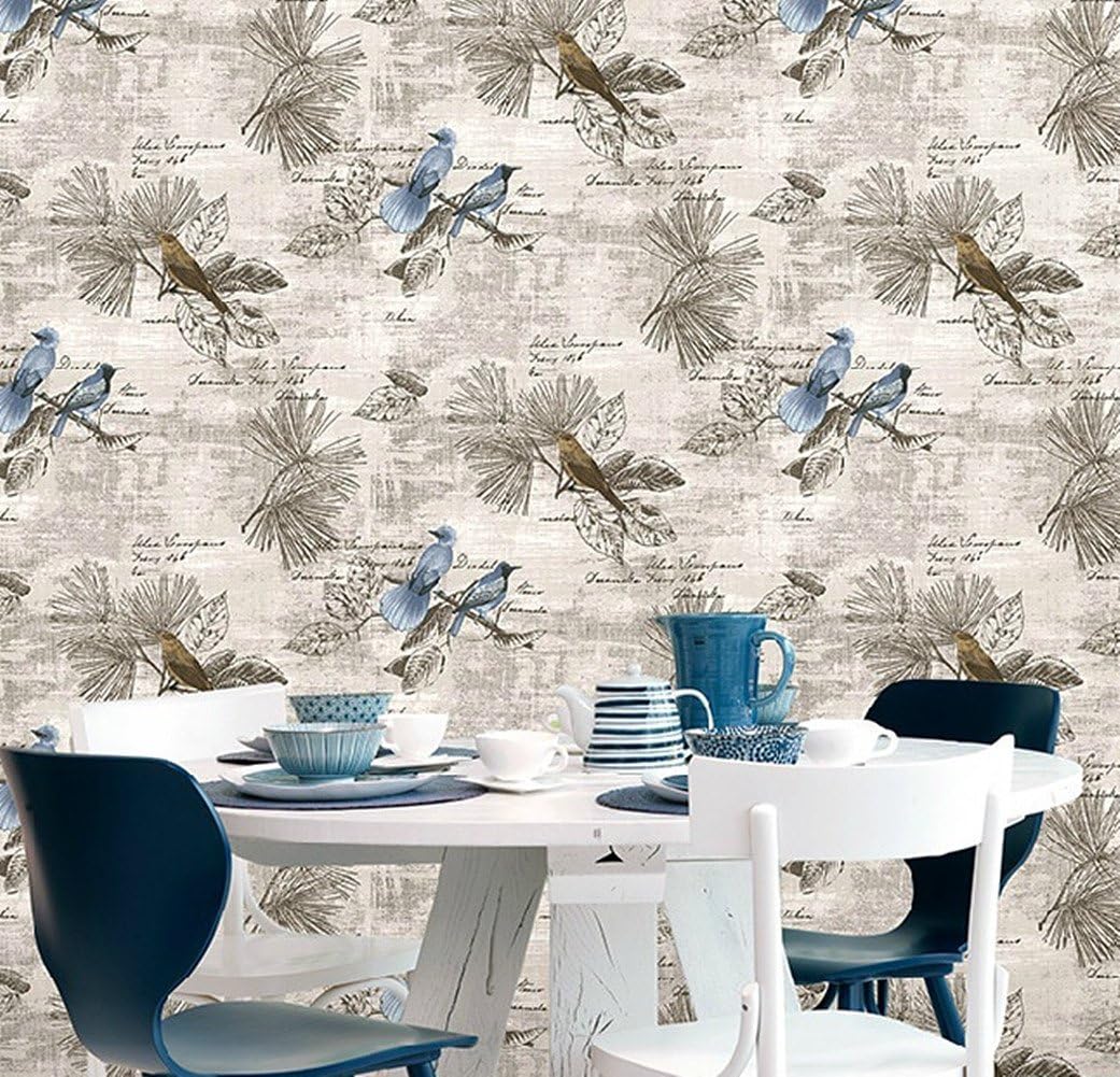WDragon Self Adhesive Decorative Paper Wallpaper Furniture Stickers Wallpaper Cabinets Wardrobe Shelf Liners,45cm X 250cm (Blue Bird) - Image 5