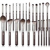 Jessup Makeup Brushes Set Professional 25pcs Premium Synthetic Make up Brushes for Foundation Eyeshadow Blending Concealer Blush Contour Bronzer Eyeliner Eyebrow, Shimmer Brown T511