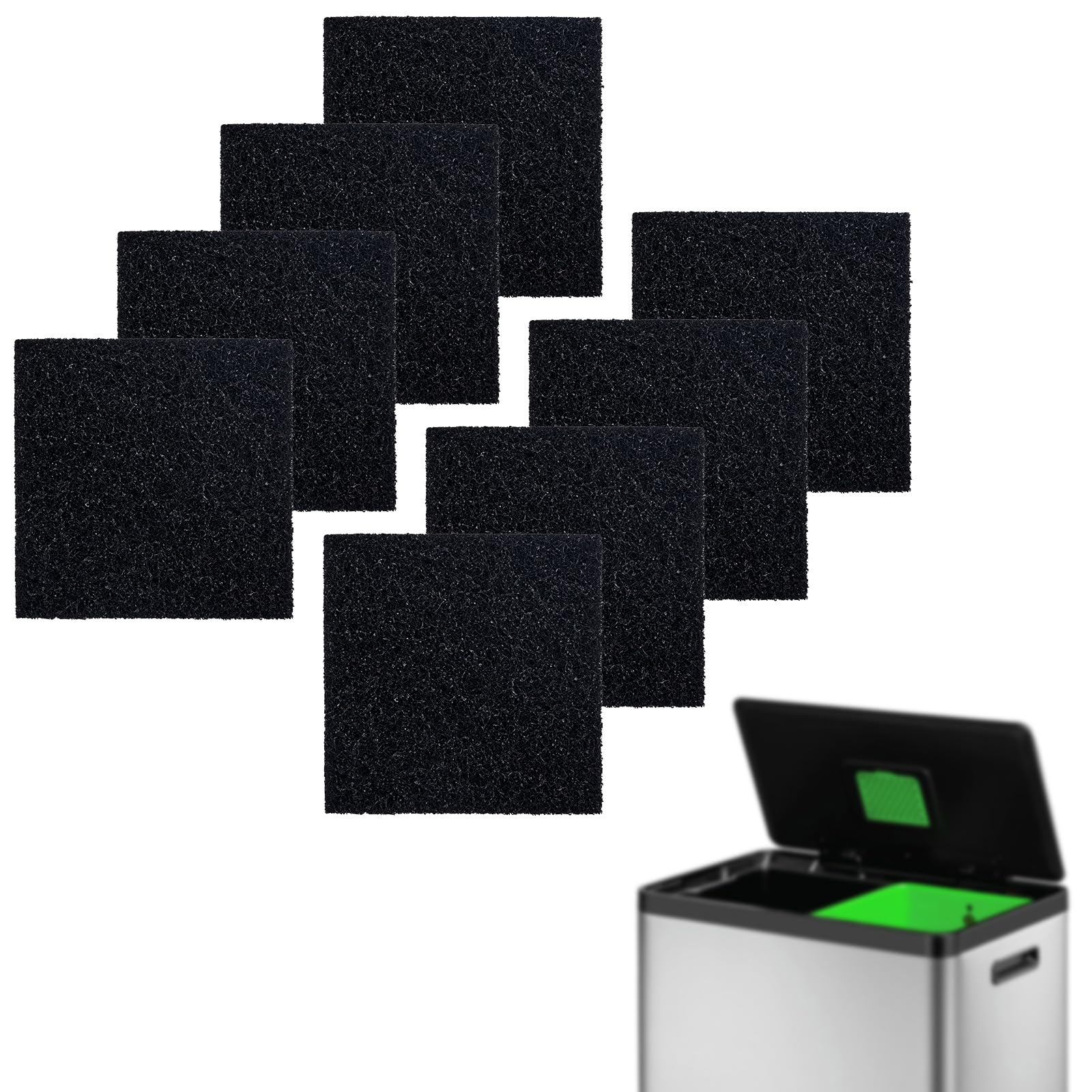 Photo 1 of 8pcs Trash Can Deodorizing Filter, Strong Deodorizing Filter Replacement Activated Charcoal Absorber Deodorizer Touchless Eliminator Filter for EKO Garbage Can