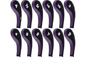 Andux Number Print Golf Iron Club Head Covers Long Neck with Zipper 12pcs/Set