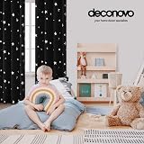 Deconovo Thermal Eyelet Star Blackout Curtains 52 x 54 In Pair view 3