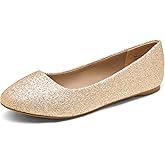 DREAM PAIRS Women's Sole-Simple Wide Width Flats, Ballerina Walking Flats, Comfortable Slip on Shoes