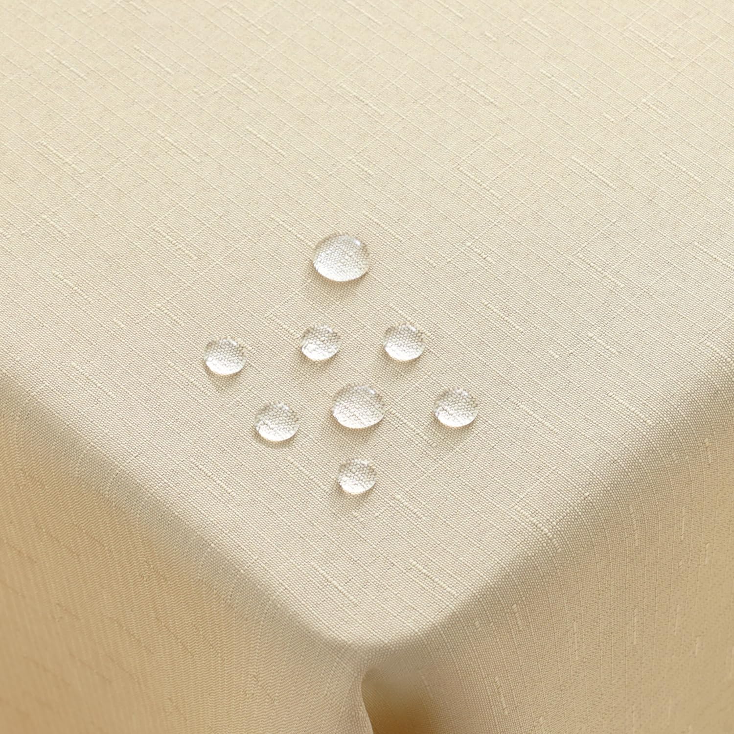 Homaxy Linen Table Cloth Wipe Clean 130x160 cm, Wipeable Water Resistant Rectangular Tablecloth, Fabric Washable Dining Table Cover for Kitchen Indoor Outdoor, Beige